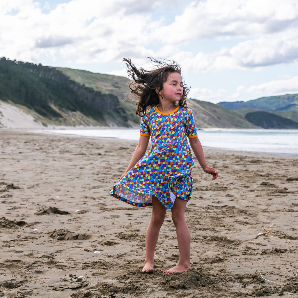 Rainbow scales - Blue light | Twirl dress