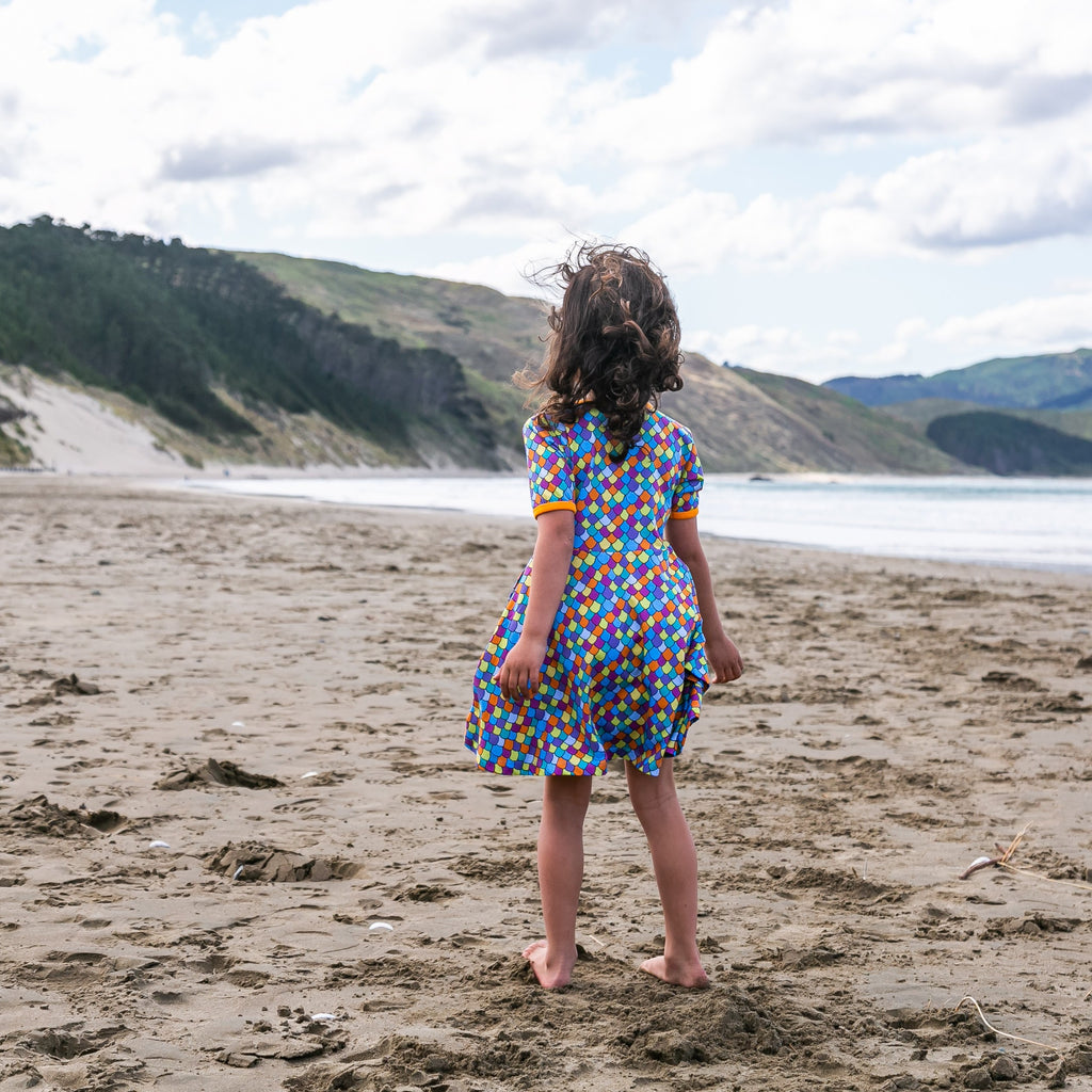 Rainbow scales - Blue light | Twirl dress