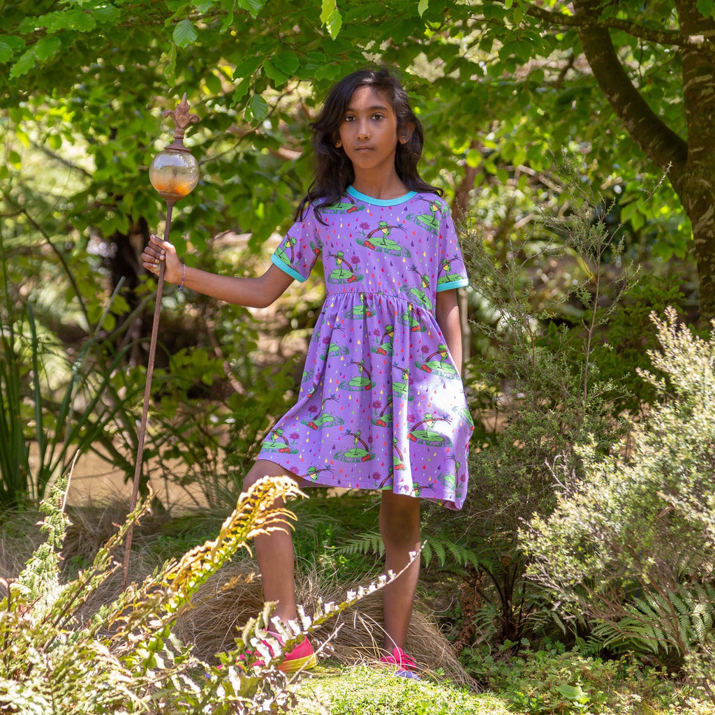 Rupert in the Rainbow Rain | Babydoll dress