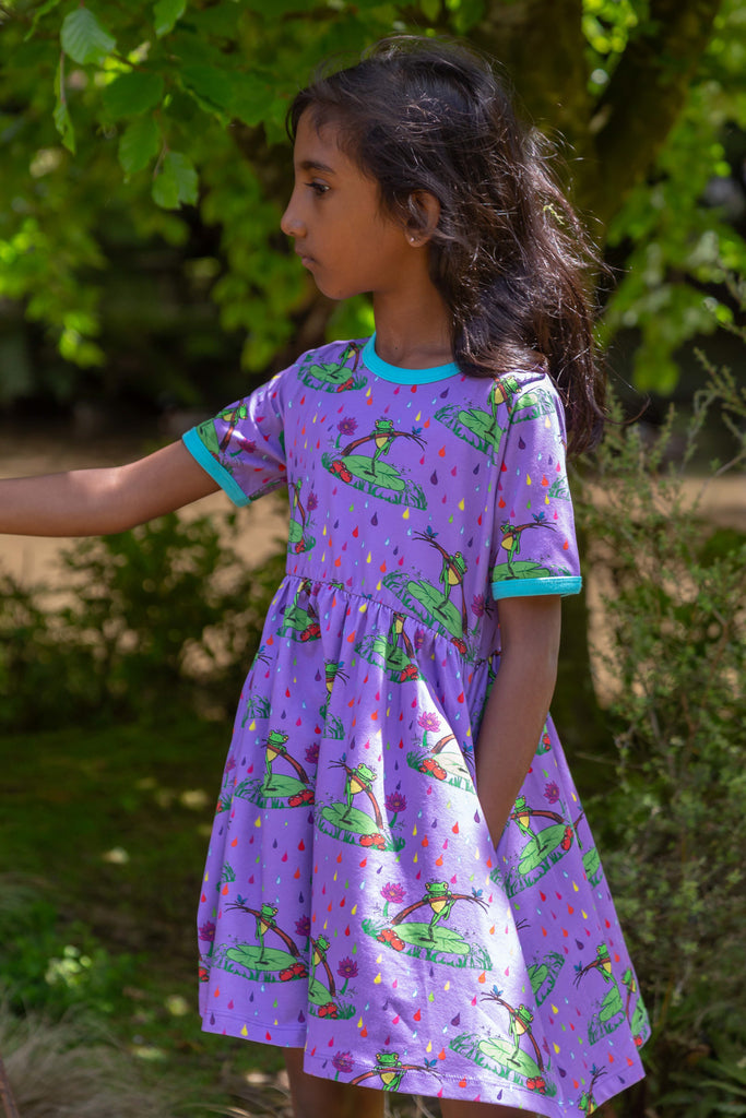 Rupert in the Rainbow Rain | Babydoll dress