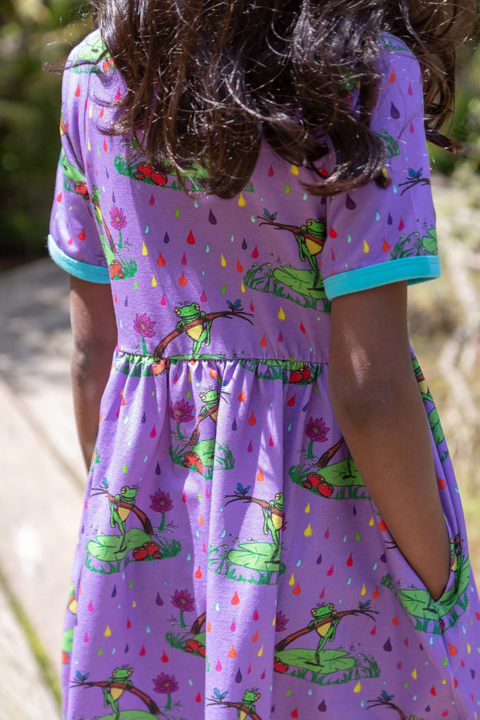 Rupert in the Rainbow Rain | Babydoll dress