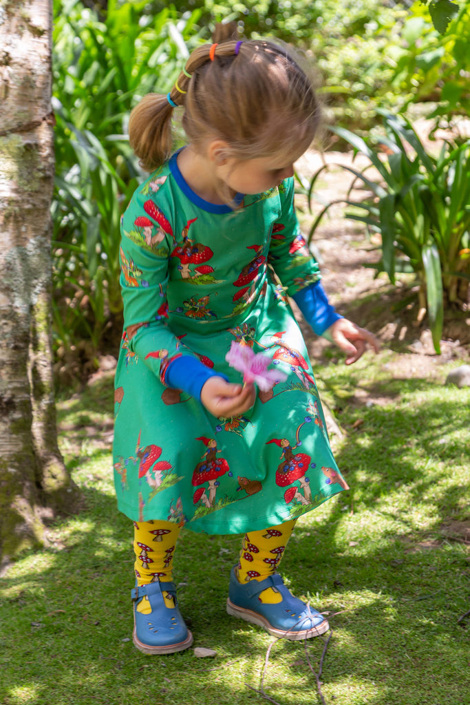 Basil the Curious Gnome | Long sleeve twirl dress