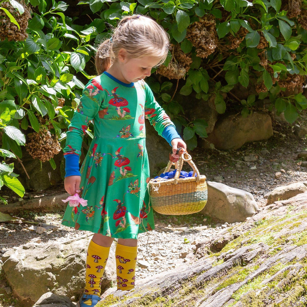 Basil the Curious Gnome | Long sleeve twirl dress