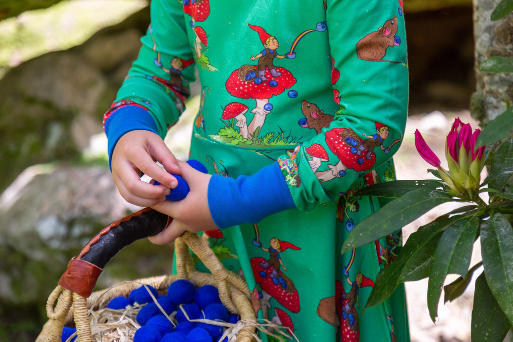 Basil the Curious Gnome | Long sleeve twirl dress