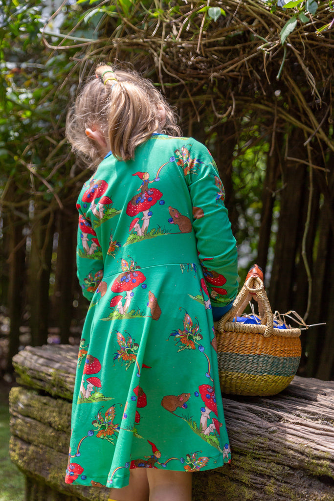 Basil the Curious Gnome | Long sleeve twirl dress
