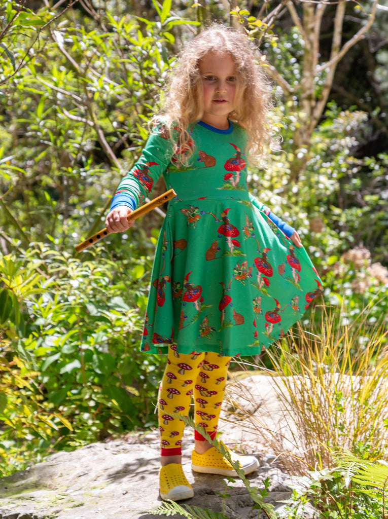 Basil the Curious Gnome | Long sleeve twirl dress