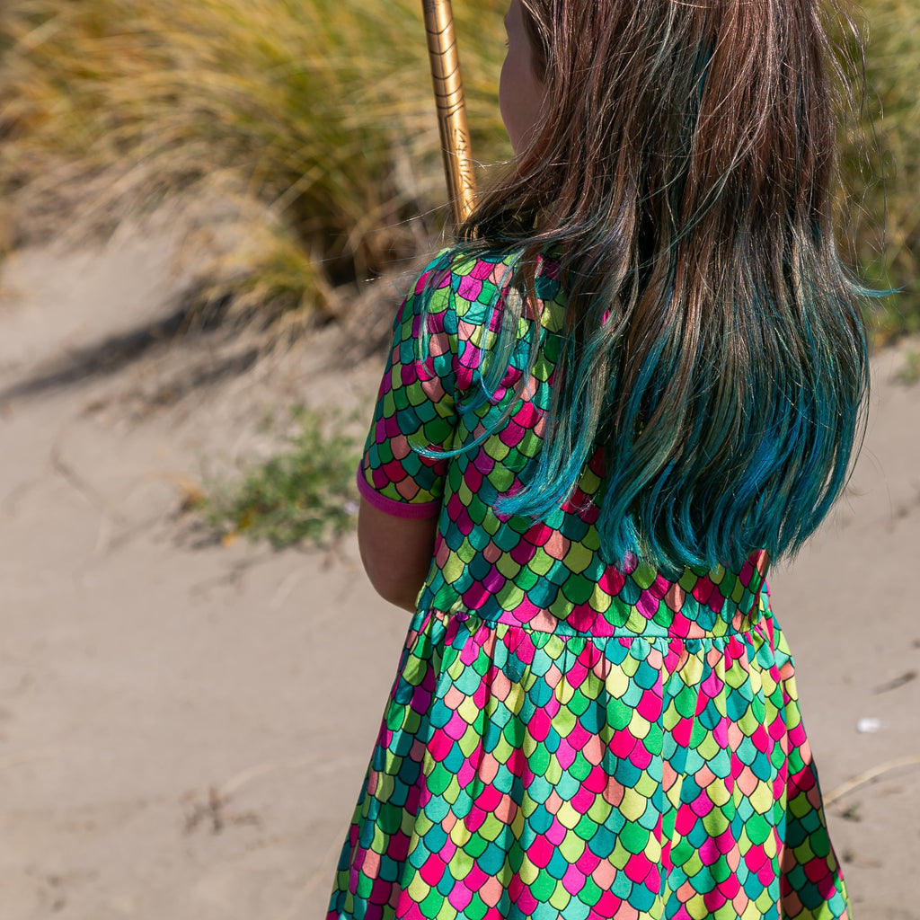 Rainbow scales - Pink Cosmos | Babydoll  dress