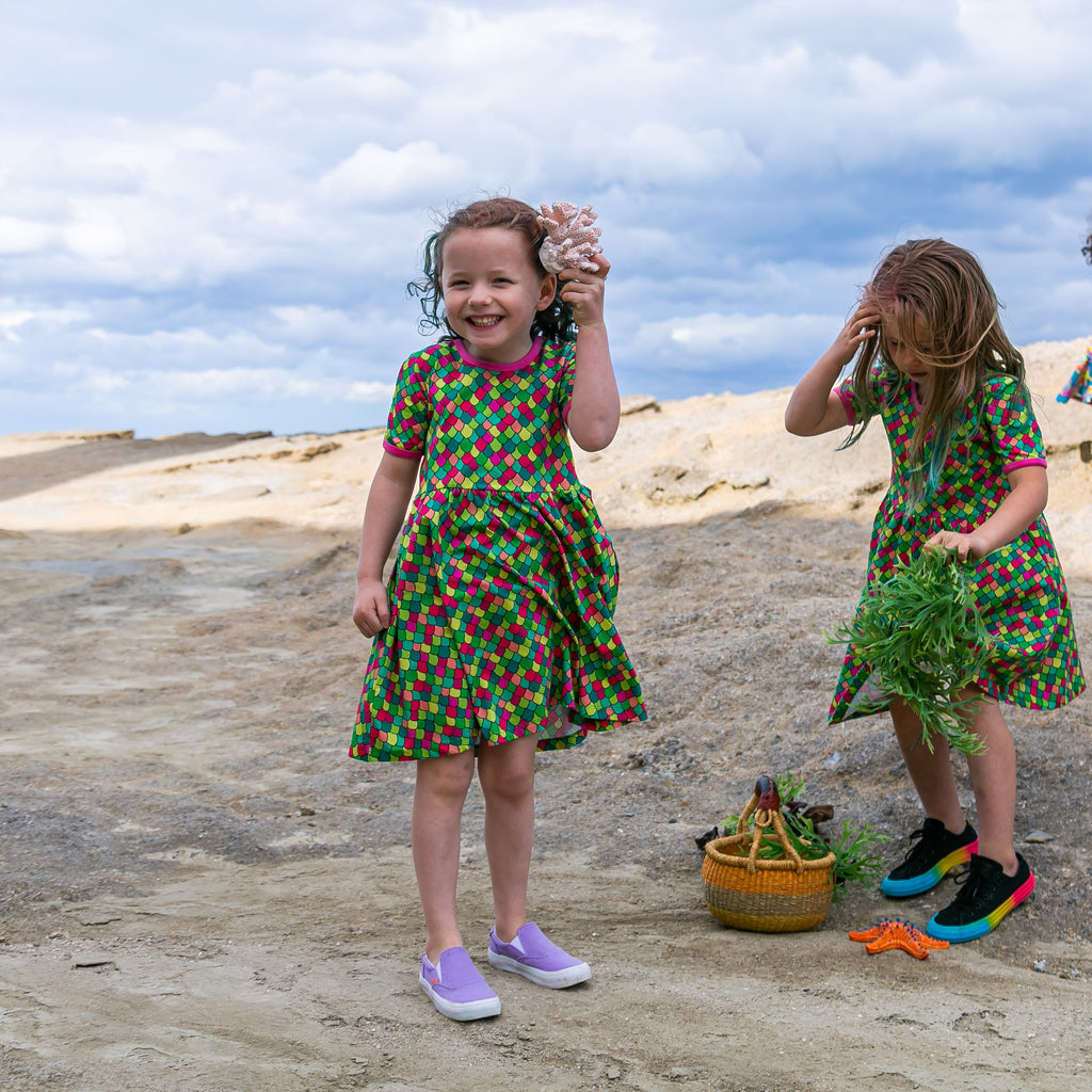 Rainbow scales - Pink Cosmos | Babydoll  dress