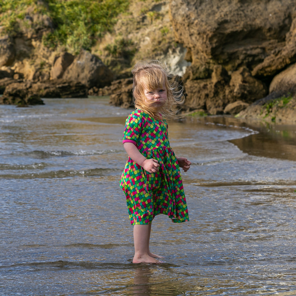 Rainbow scales - Pink Cosmos | Babydoll  dress