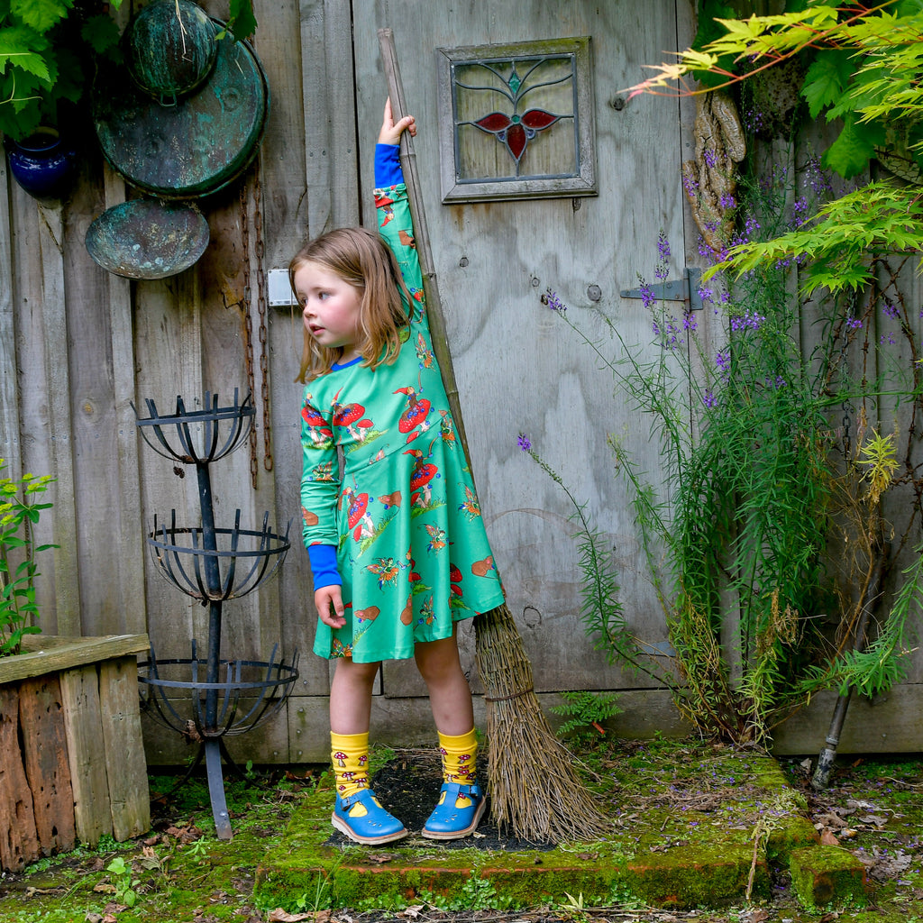 Basil the Curious Gnome | Long sleeve twirl dress