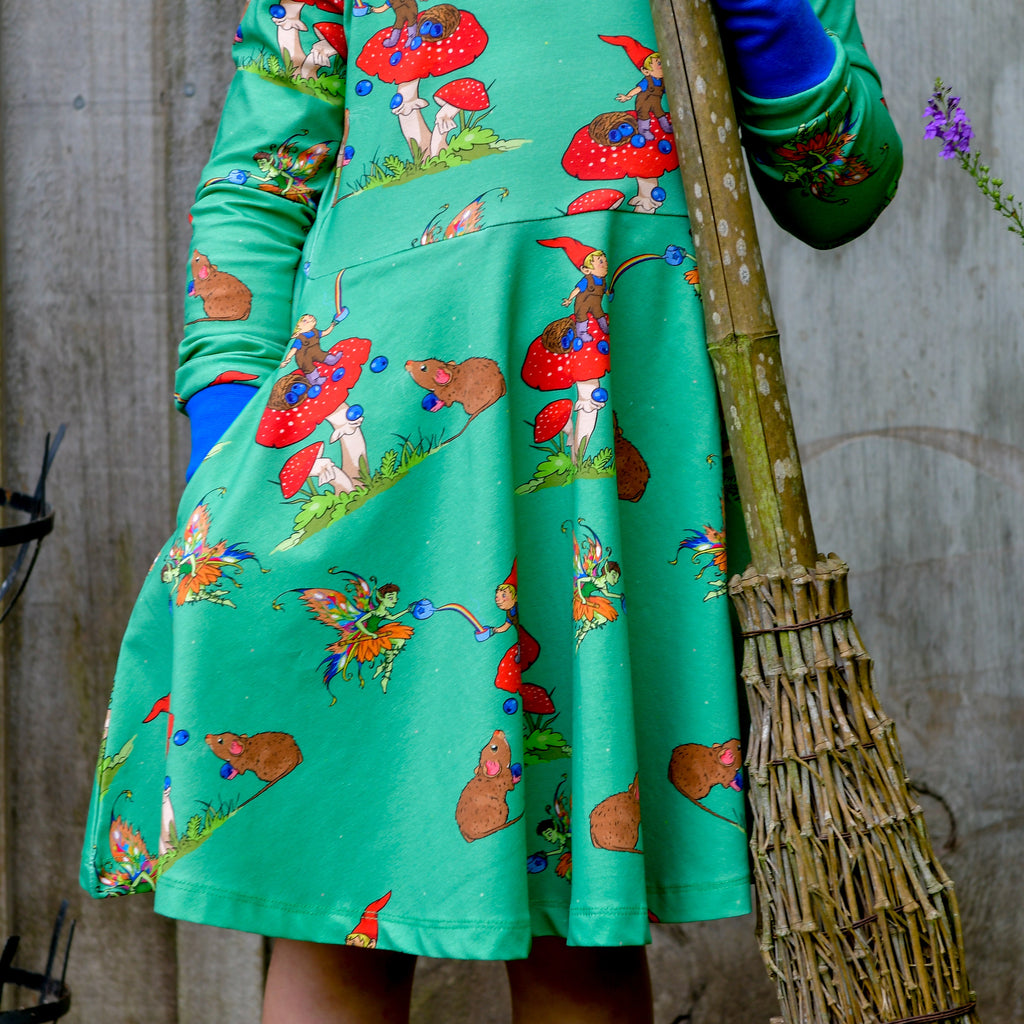 Basil the Curious Gnome | Long sleeve twirl dress