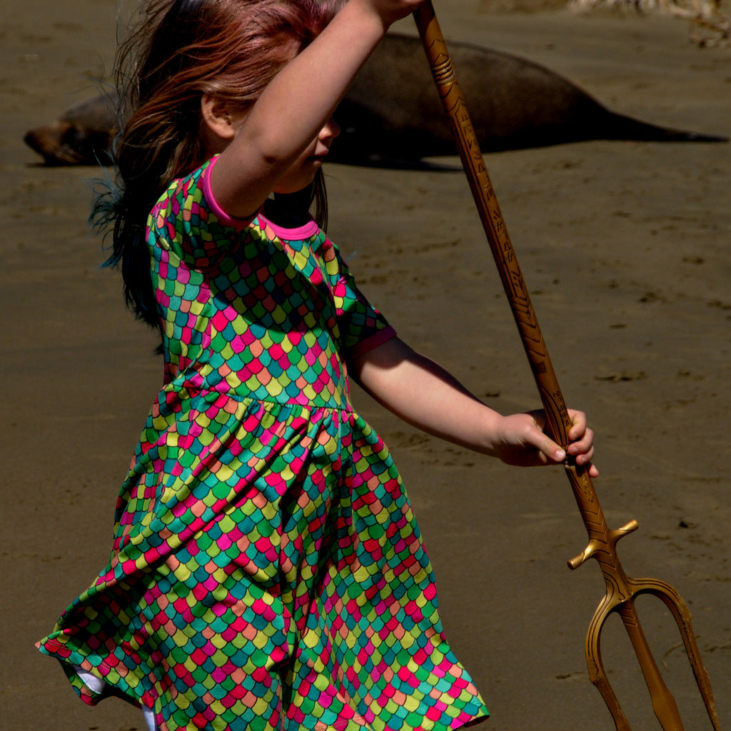 Rainbow scales - Pink Cosmos | Babydoll  dress