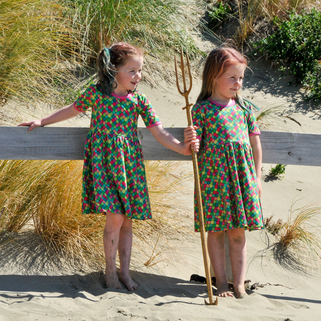 Rainbow scales - Pink Cosmos | Babydoll  dress