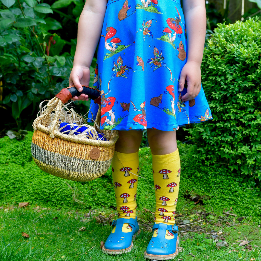 Basil the Curious Gnome | Short sleeve twirl dress
