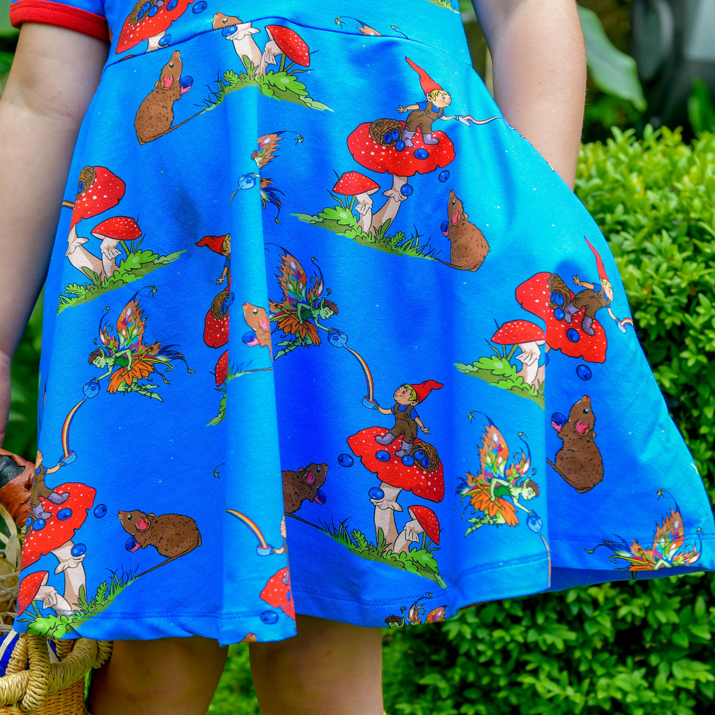 Basil the Curious Gnome | Short sleeve twirl dress