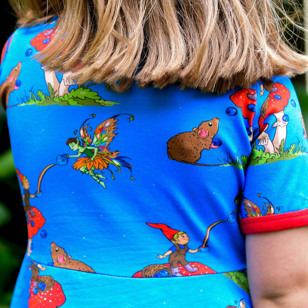 Basil the Curious Gnome | Short sleeve twirl dress