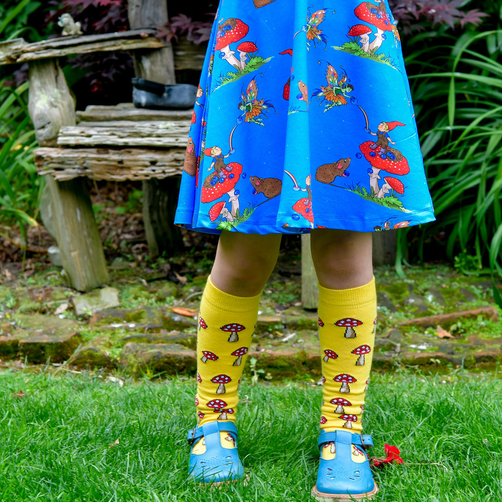 Basil the Curious Gnome | Short sleeve twirl dress