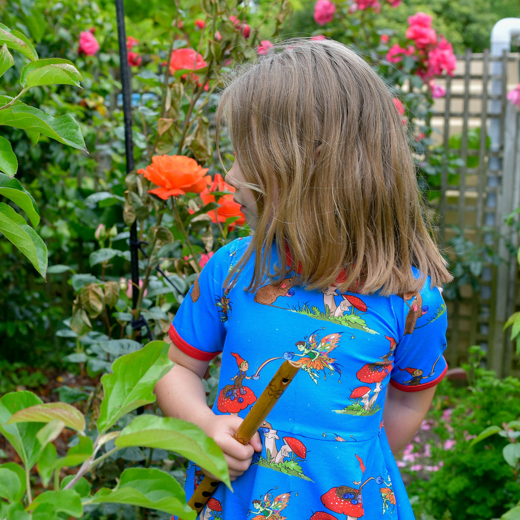 Basil the Curious Gnome | Short sleeve twirl dress