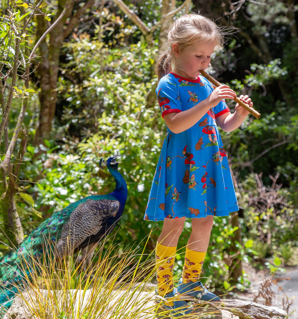 Basil the Curious Gnome | Short sleeve twirl dress