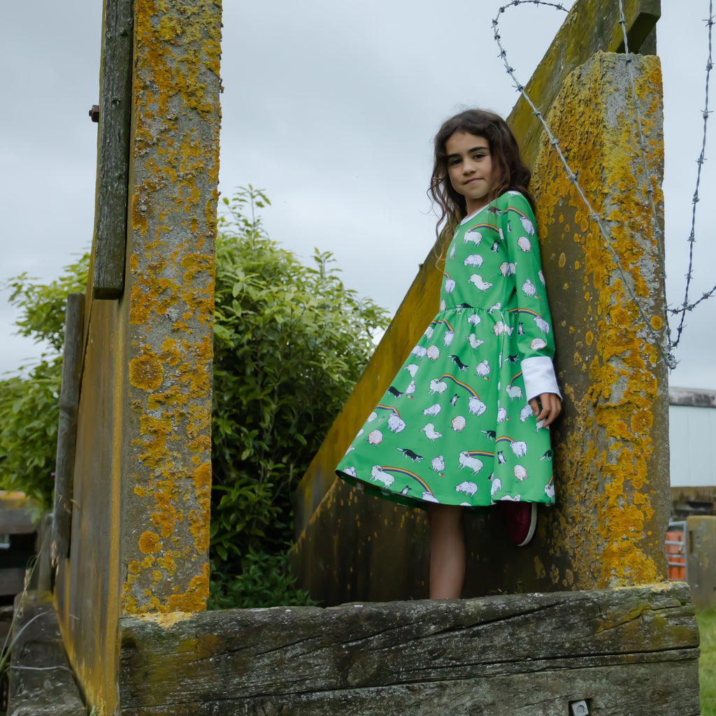 Rainbow Sheep | Babydoll dress Long Sleeve