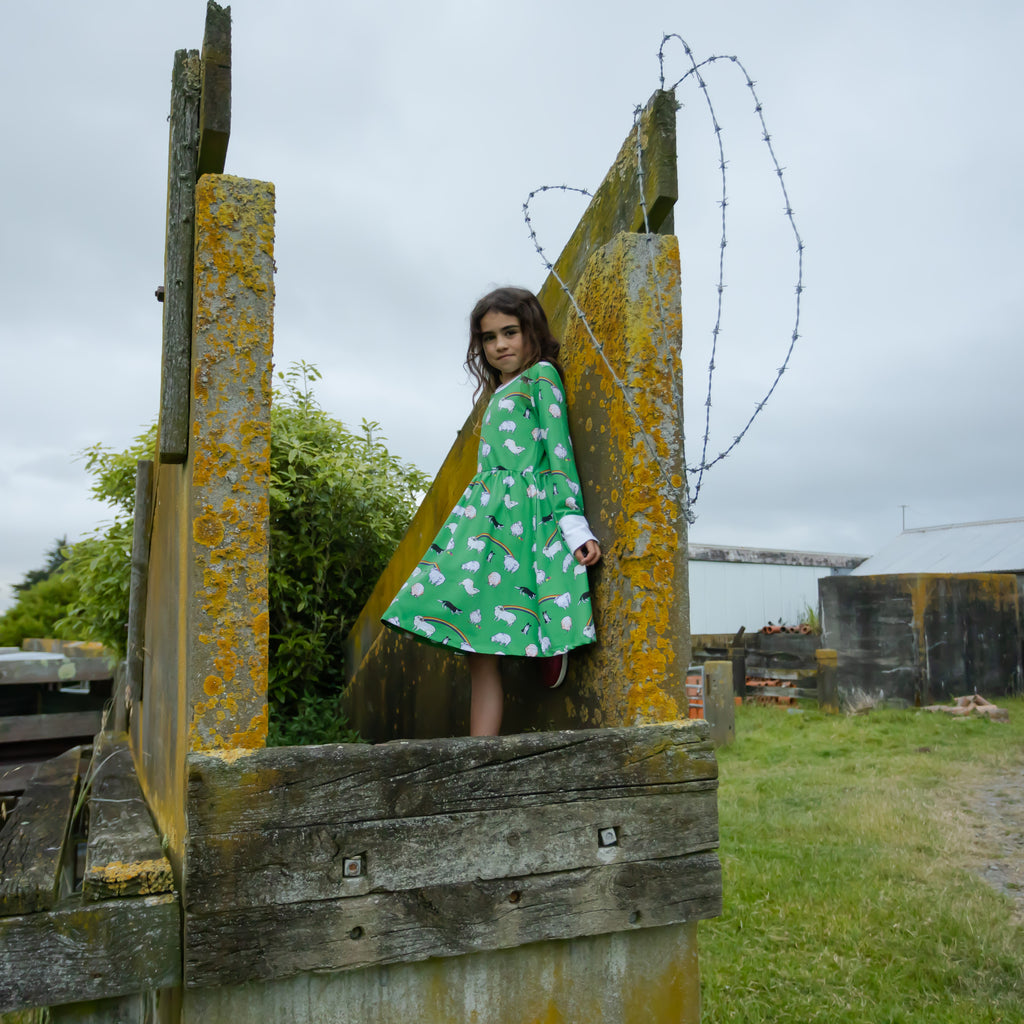 Rainbow Sheep | Babydoll dress Long Sleeve