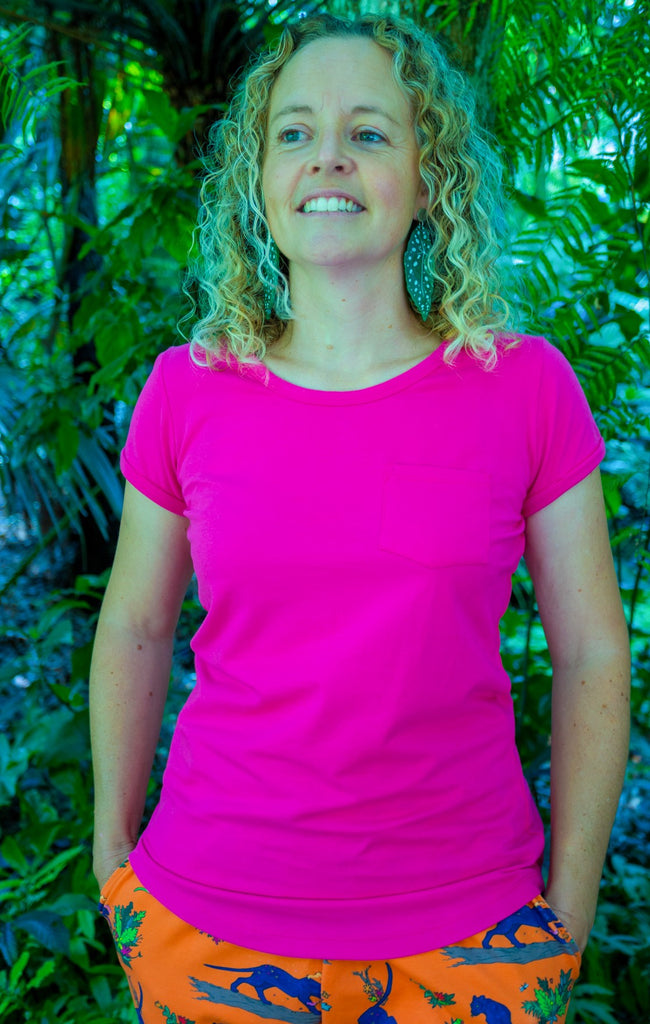 Crew Tee | Pink Peacock
