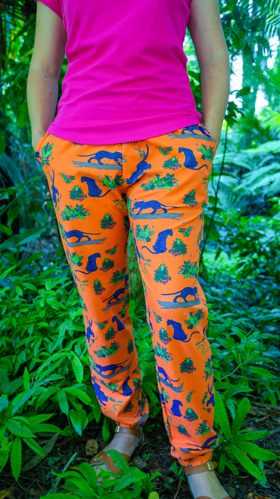 Soft pants | Flower painting panther
