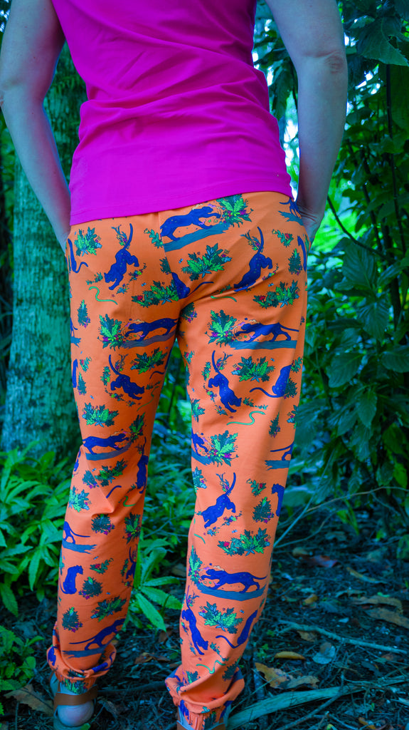 Soft pants | Flower painting panther