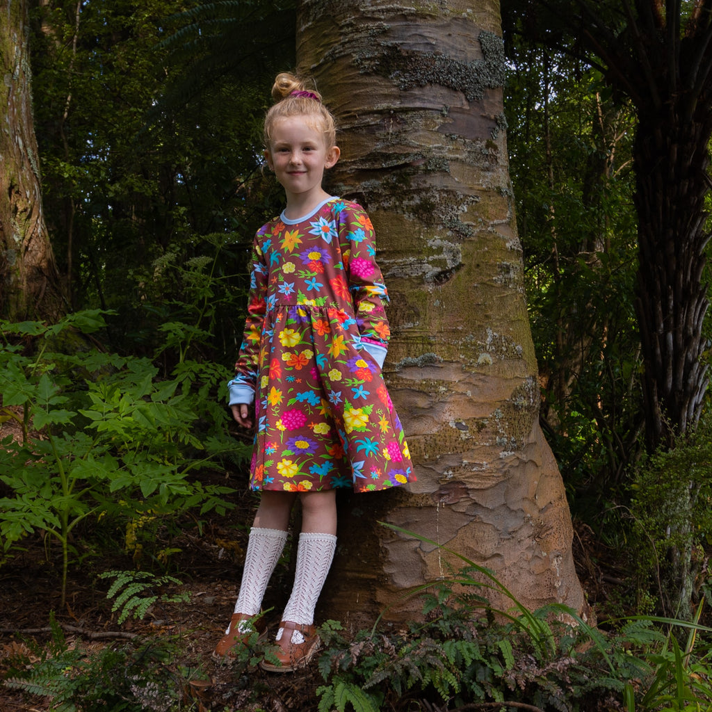 Jungle Bouquet | Babydoll dress long sleeve