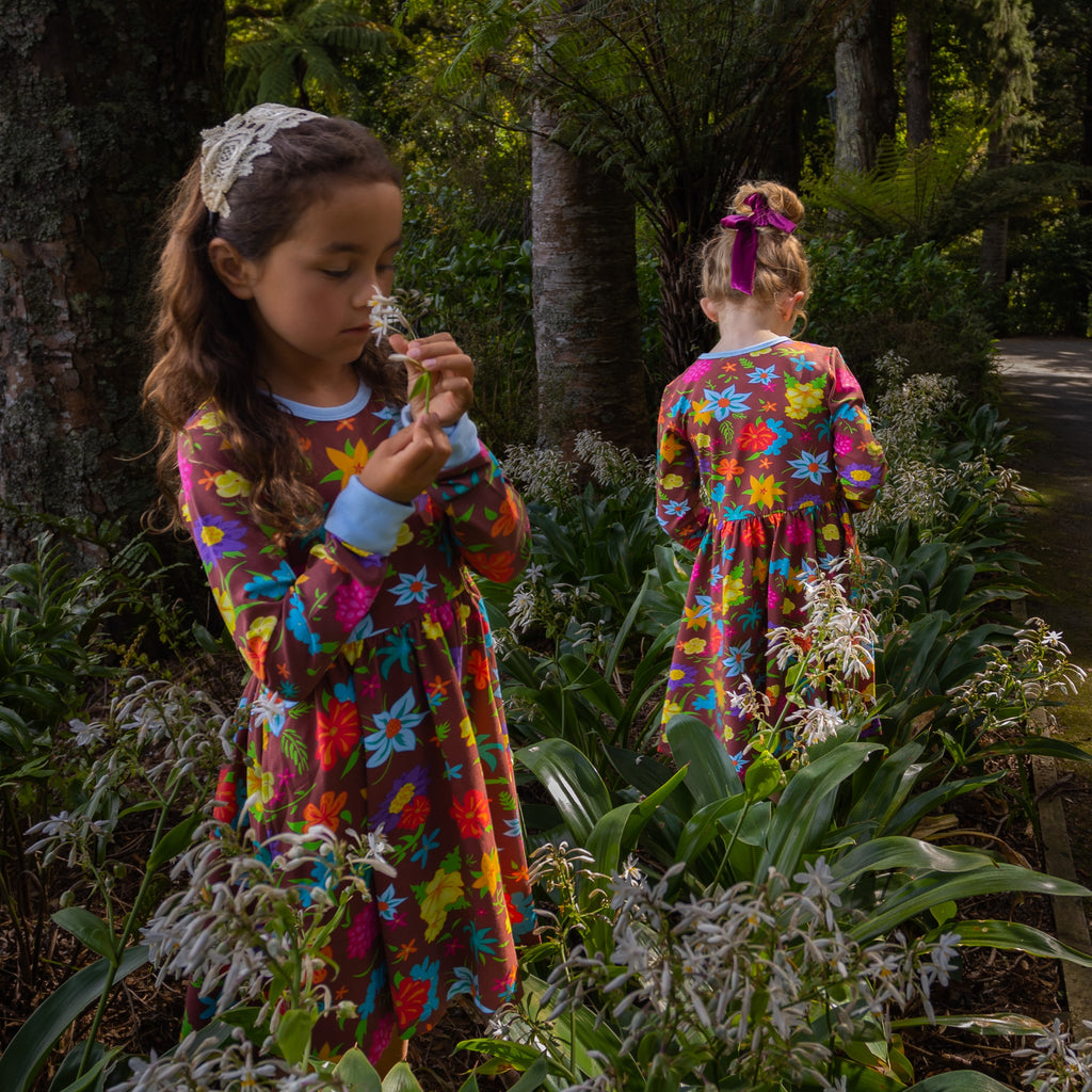 Jungle Bouquet | Babydoll dress long sleeve