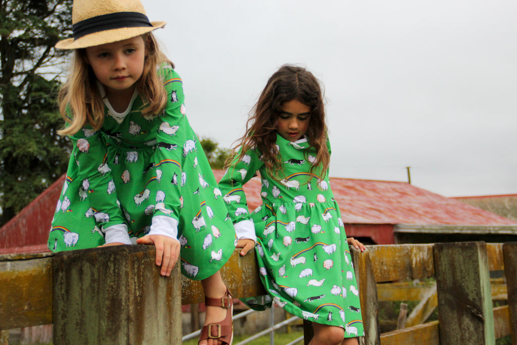 Rainbow Sheep | Babydoll dress Long Sleeve