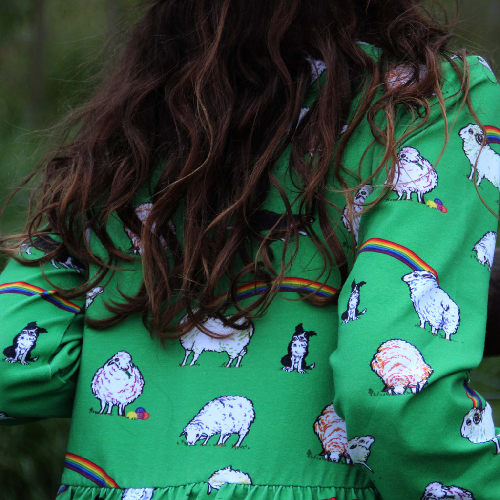 Rainbow Sheep | Babydoll dress Long Sleeve