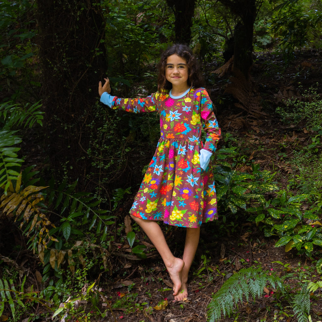 retro flower dress for girls