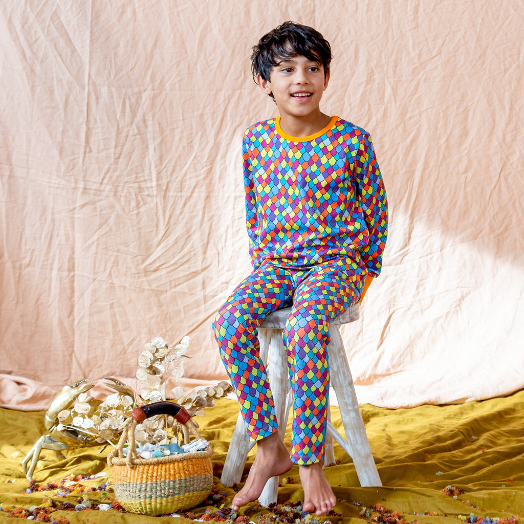 Rainbow scales - Blue Light | Leggings