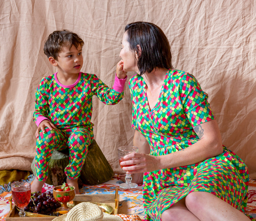 Pink Cosmos Rainbow Scales | Coco Dress