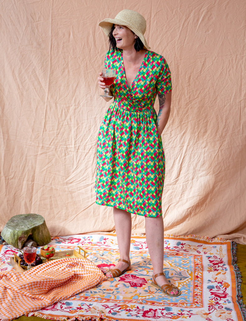 Pink Cosmos Rainbow Scales | Coco Dress