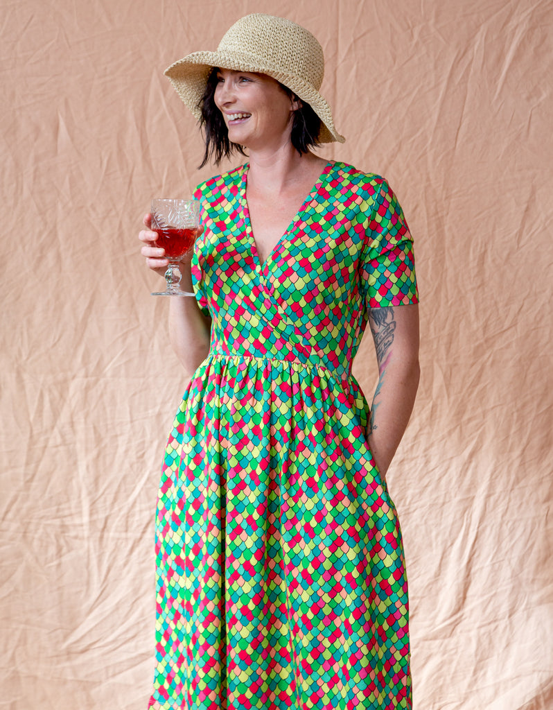 Pink Cosmos Rainbow Scales | Coco Dress