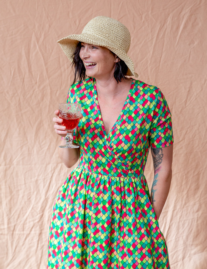 Pink Cosmos Rainbow Scales | Coco Dress