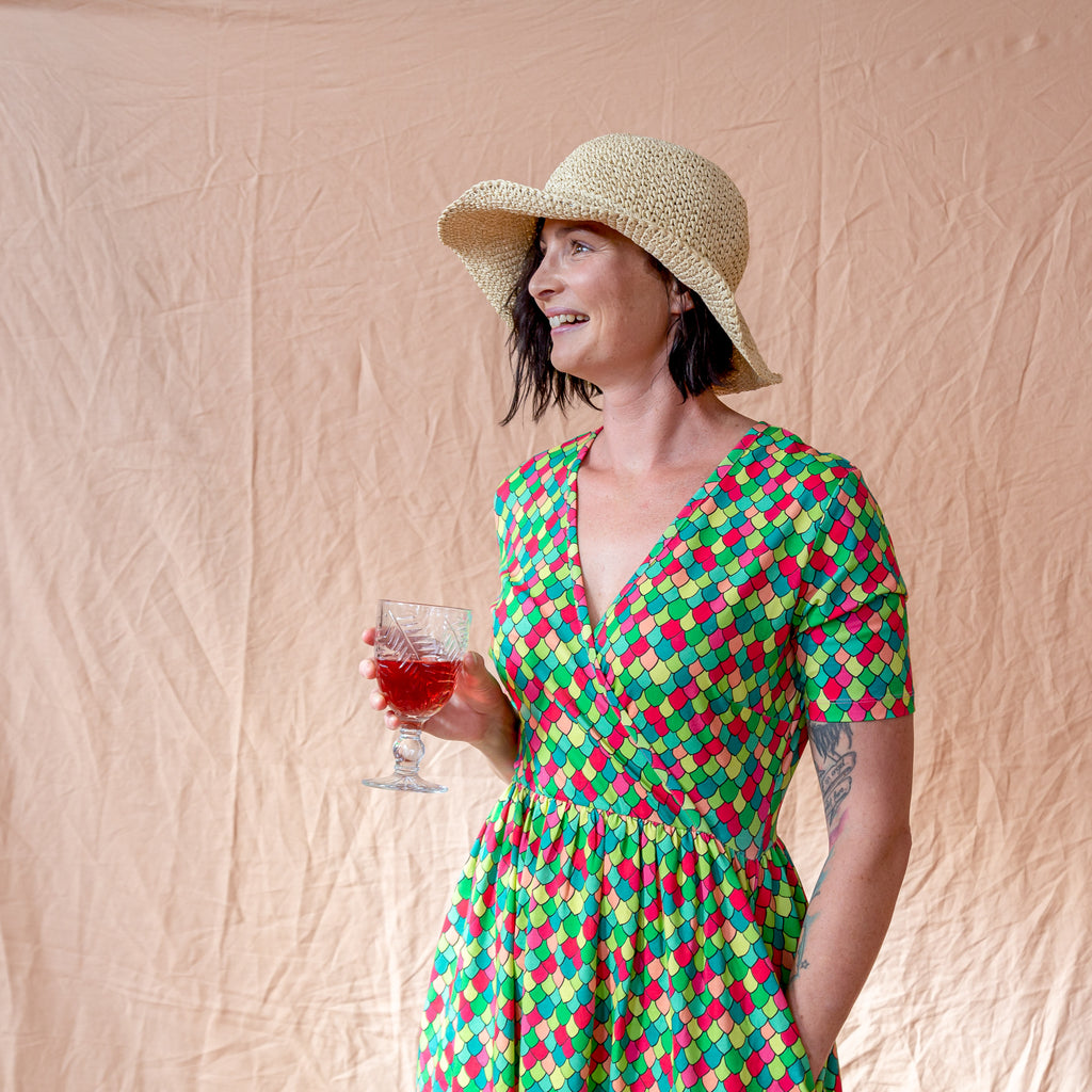 Pink Cosmos Rainbow Scales | Coco Dress