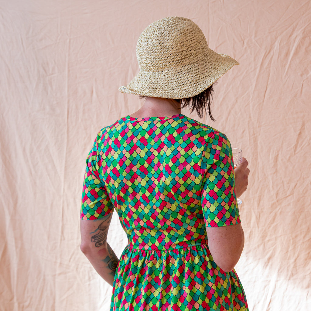 Pink Cosmos Rainbow Scales | Coco Dress