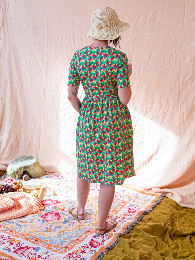 Pink Cosmos Rainbow Scales | Coco Dress