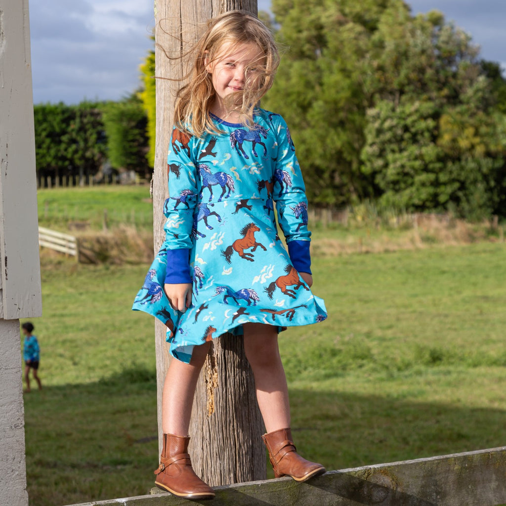 Storm leader of the Wild herd | Twirl Dress Long Sleeve