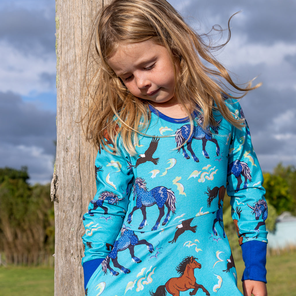 Storm leader of the Wild herd | Twirl Dress Long Sleeve
