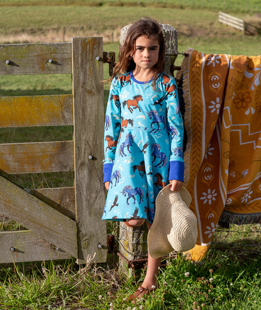 Storm leader of the Wild herd | Twirl Dress Long Sleeve