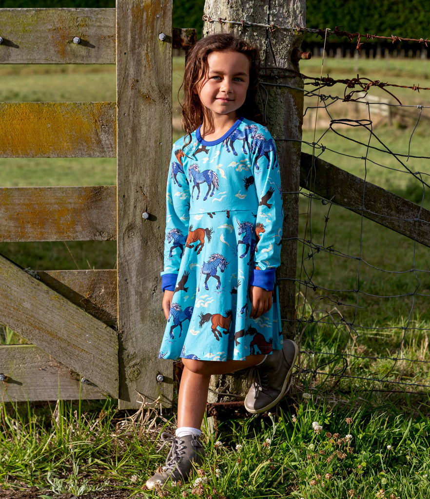 Storm leader of the Wild herd | Twirl Dress Long Sleeve