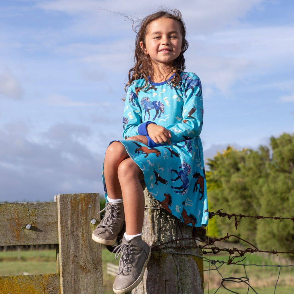 Storm leader of the Wild herd | Twirl Dress Long Sleeve