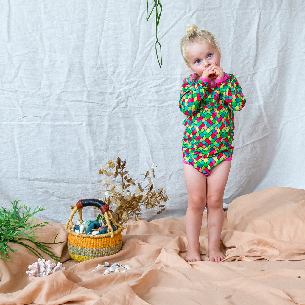 Rainbow Scales - Pink Cosmos | Onesie body suit