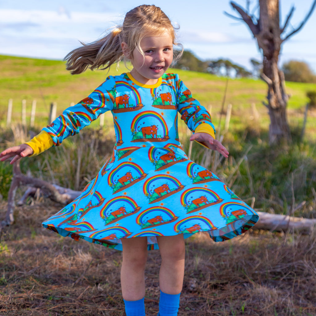 Gus in the Garden | Long Sleeve Twirl Dress
