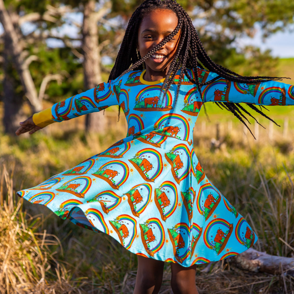 Gus in the Garden | Long Sleeve Twirl Dress